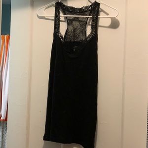 black lace detail racerback tank